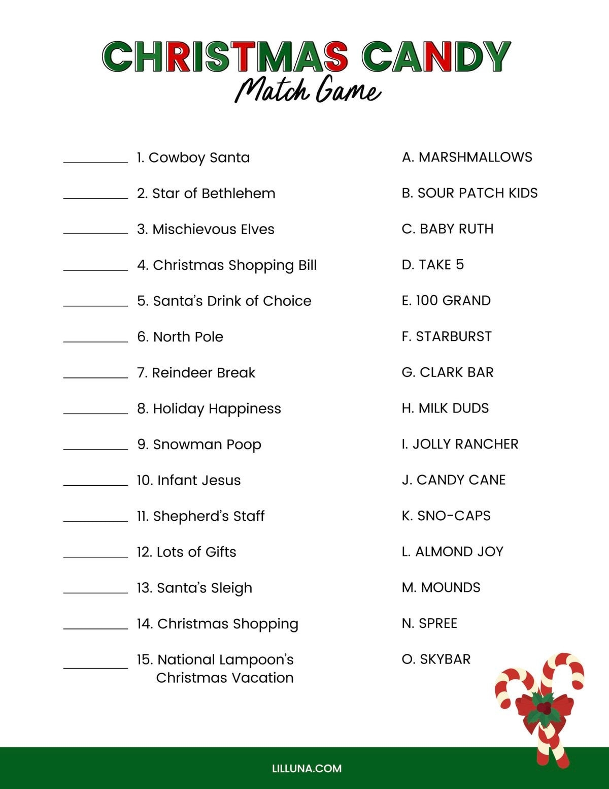 Printable Christmas Activities For Adults FREE Printable A Z