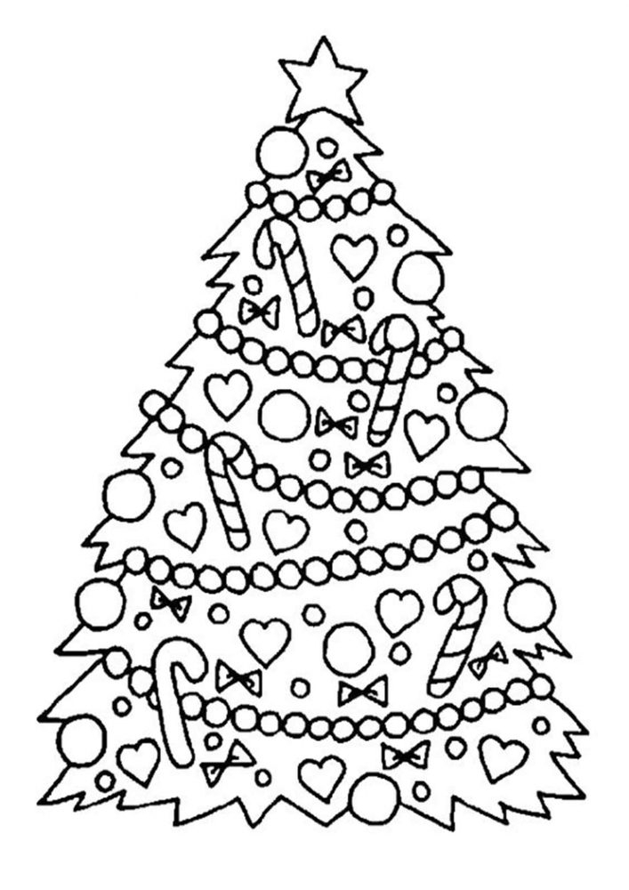 Printable Christmas Tree Coloring Pages For Kids Fun