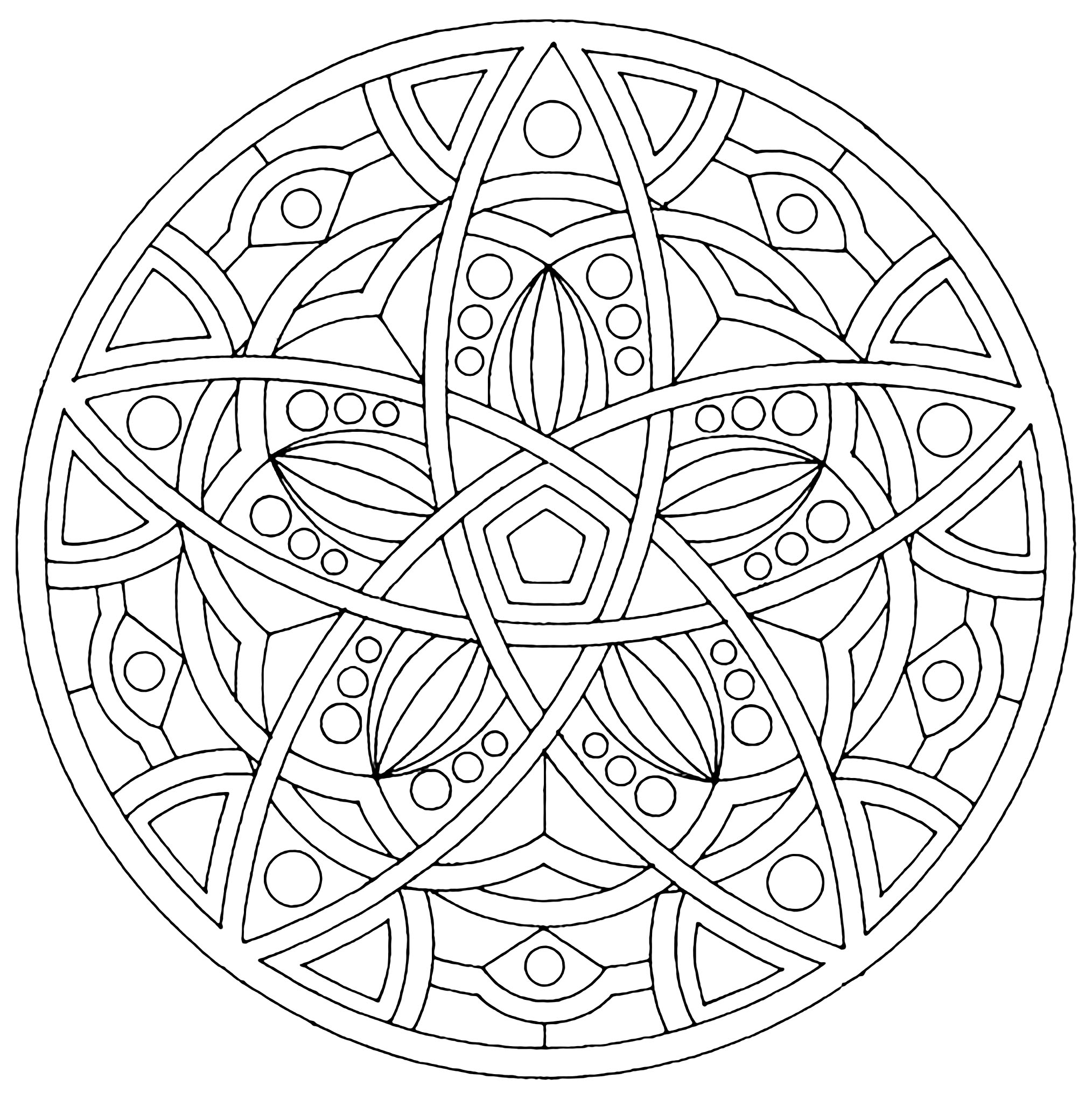 Printable Coloring Page Mandala Mandalas Mandalas