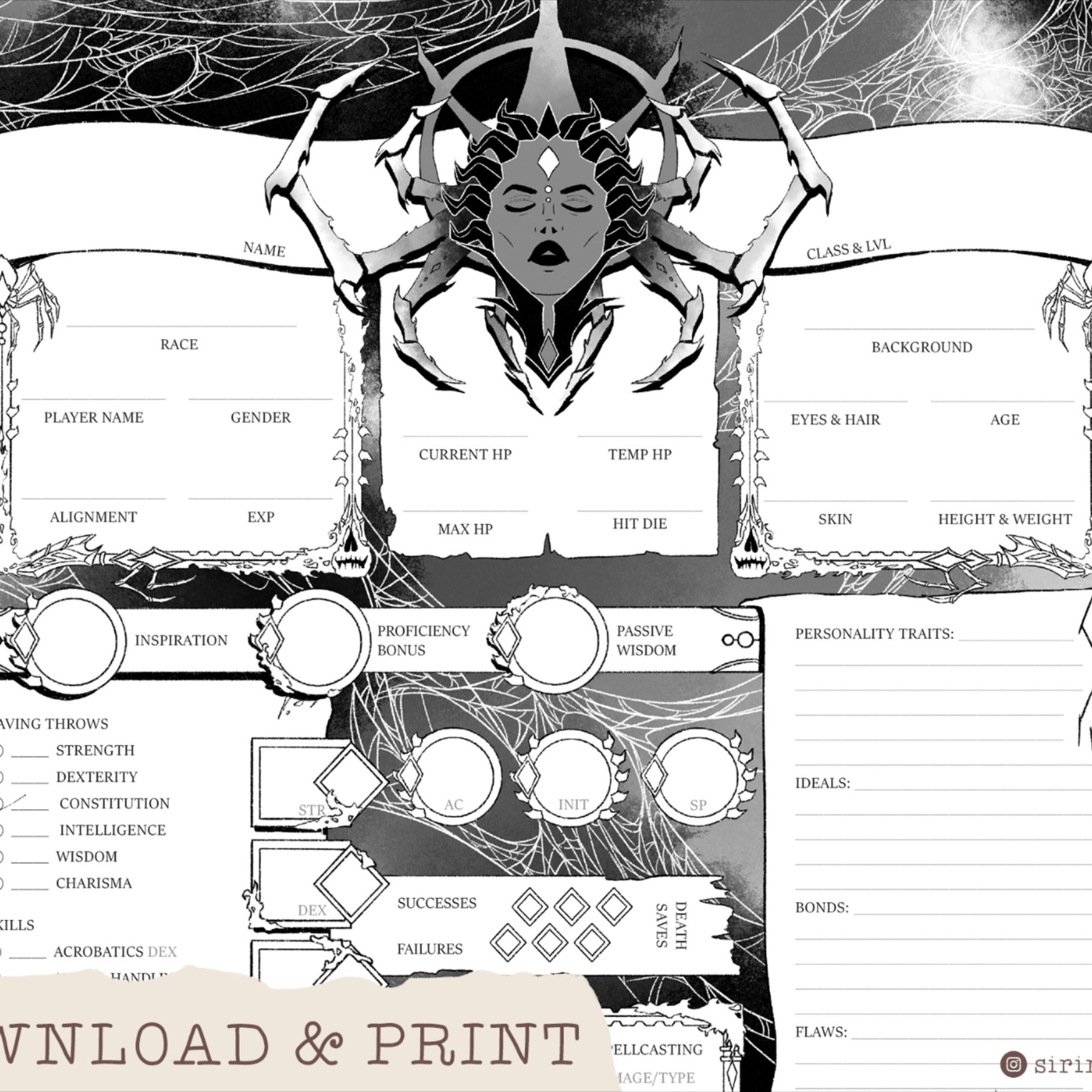 Printable D D Character Sheet NBKomputer