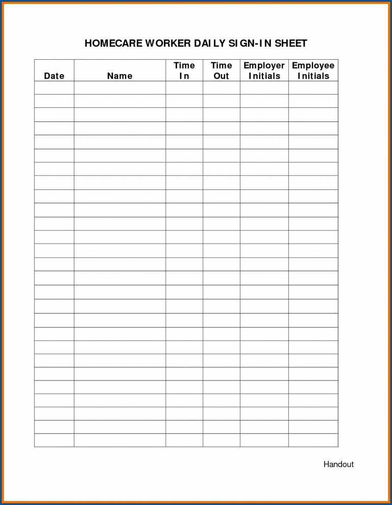 Printable Daily Time Sheet Pdf
