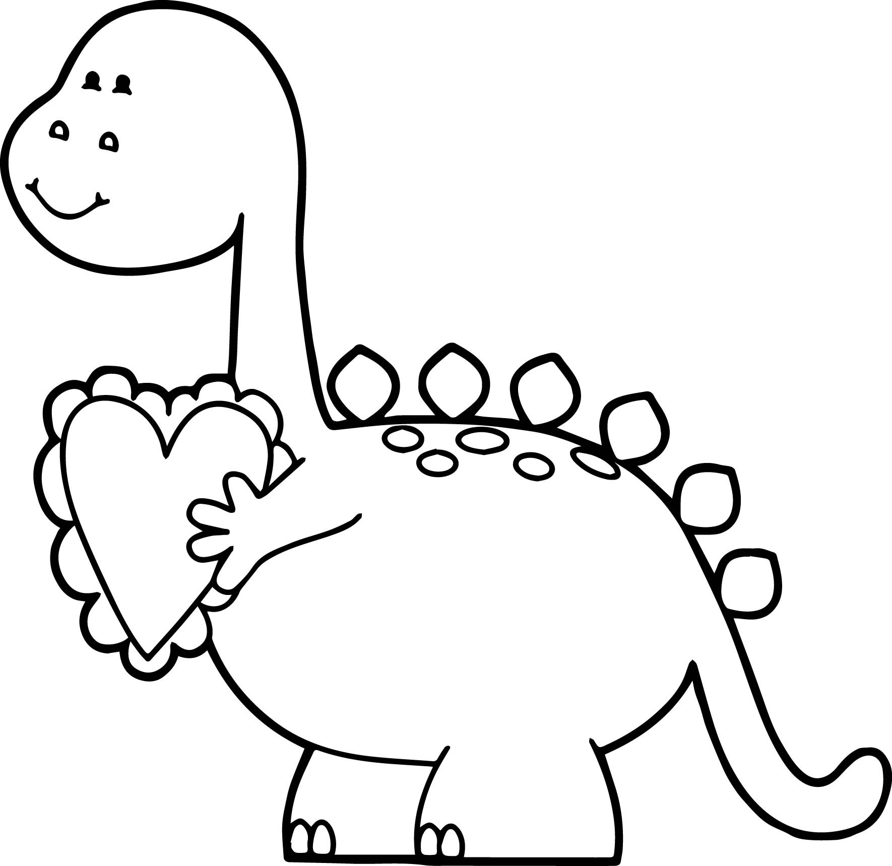 Printable Dinosaur Valentine Coloring Pages