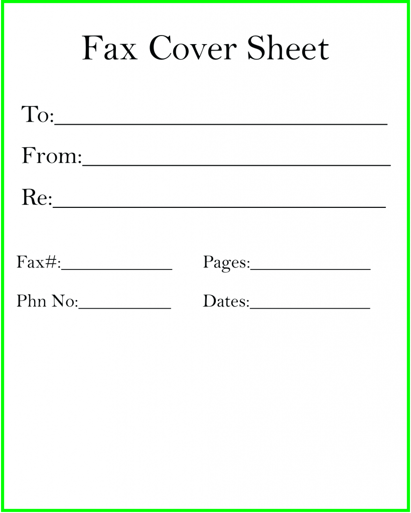Printable Downloadable Fax Cover Sheet