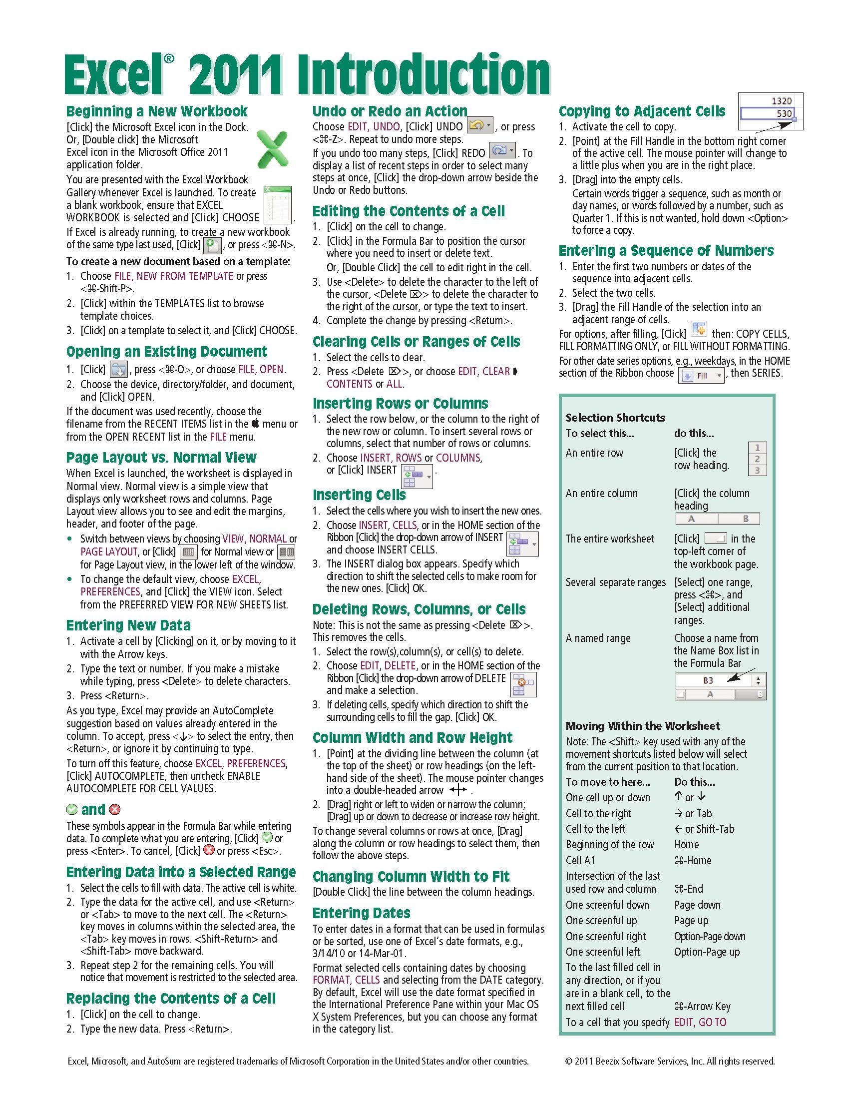 Printable Excel Shortcuts Cheat Sheet