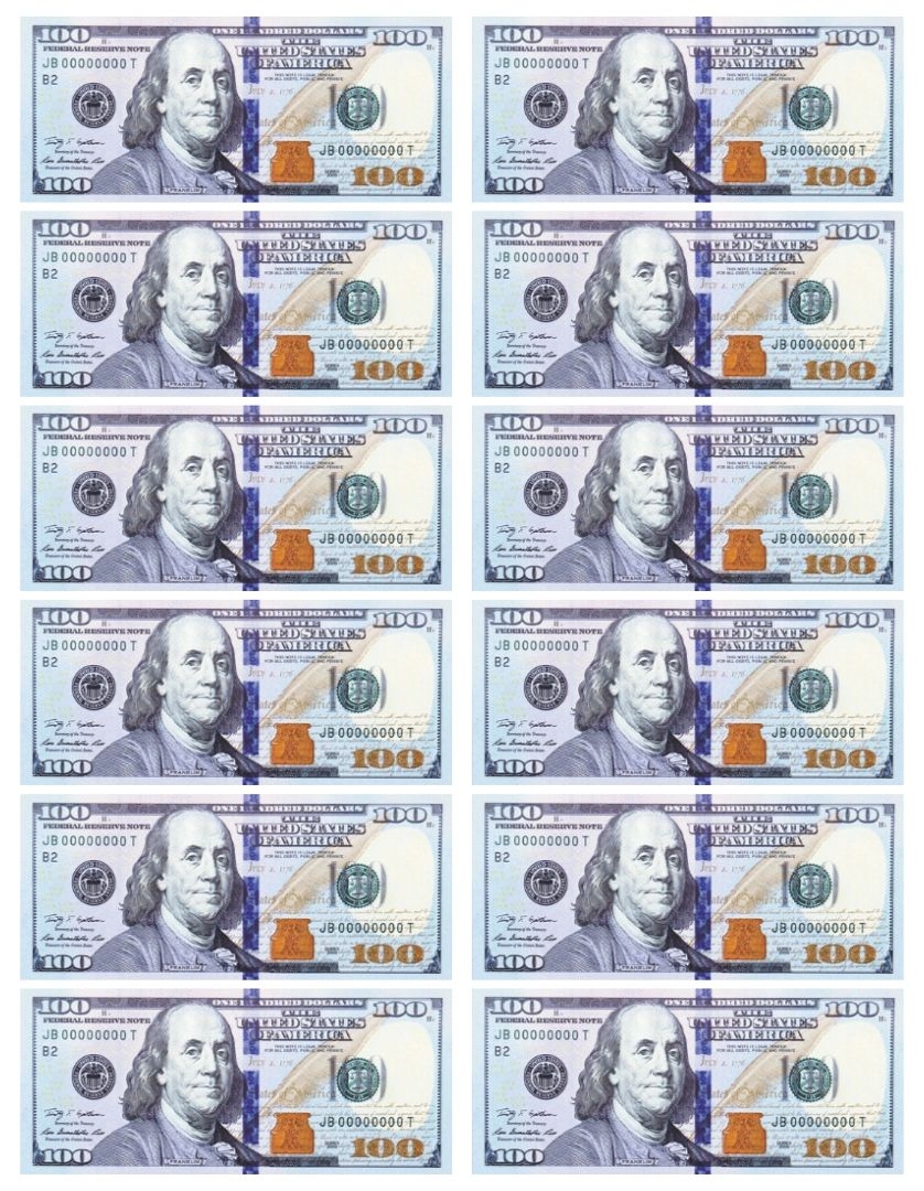 Printable Fake Money Sheets Printable JD