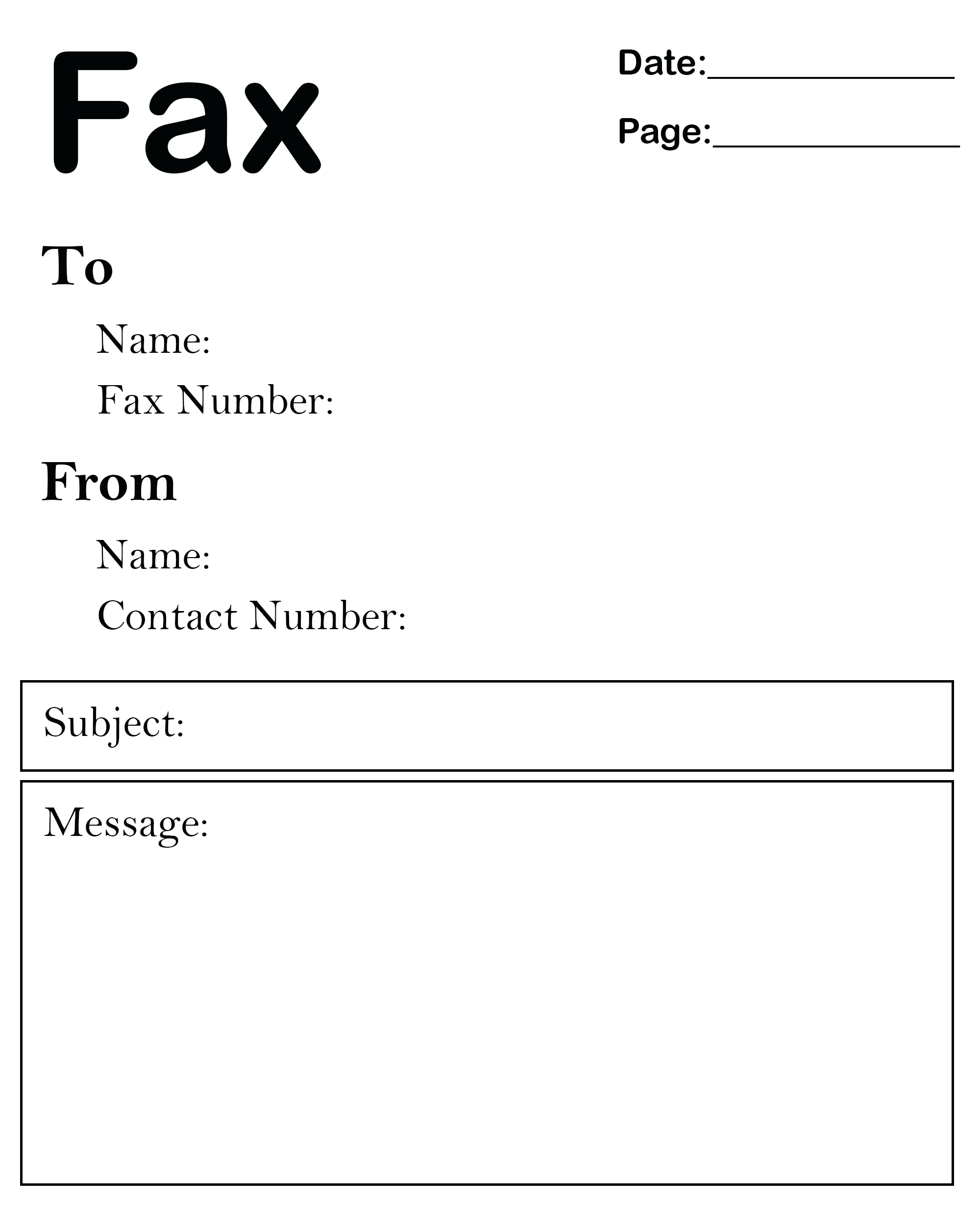 Printable Fax Cover Sheet Fax Cover Sheet Template