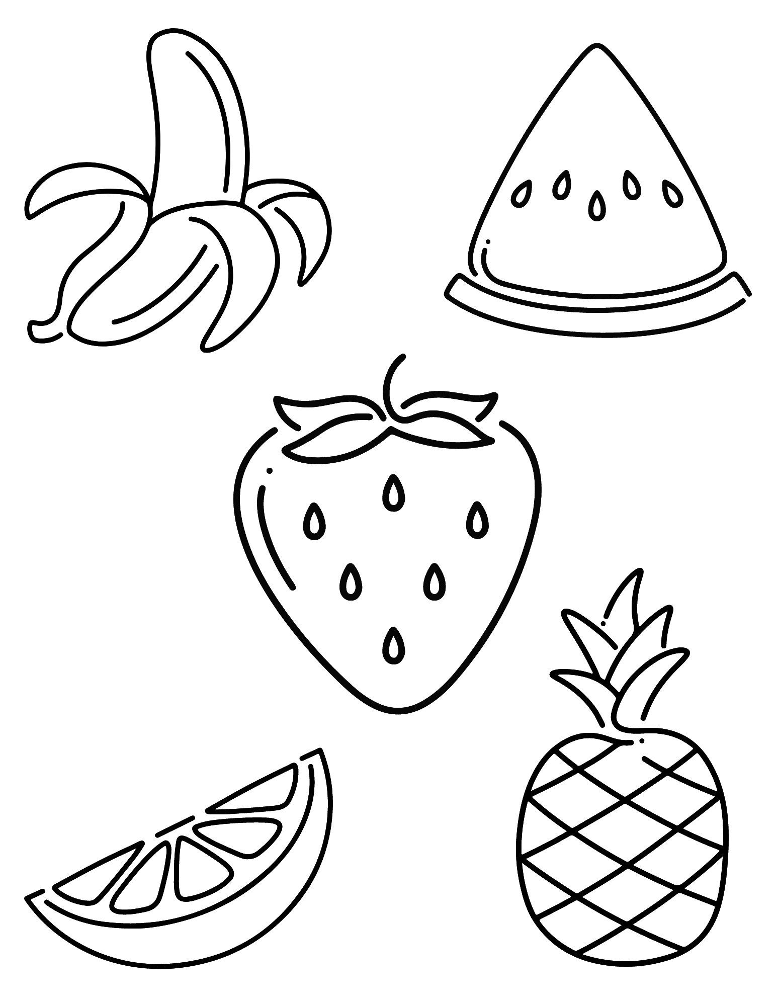 Printable Fruit Coloring Page For Kids Food Etsy Fruit Coloring