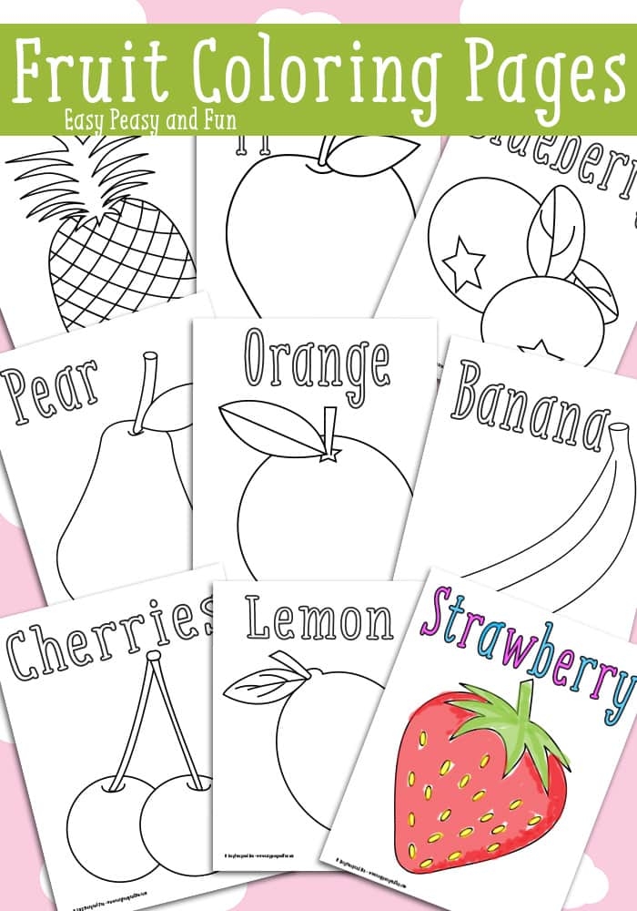 Printable Fruit Coloring Pages For Kids Free Printable Fruit Coloring 
