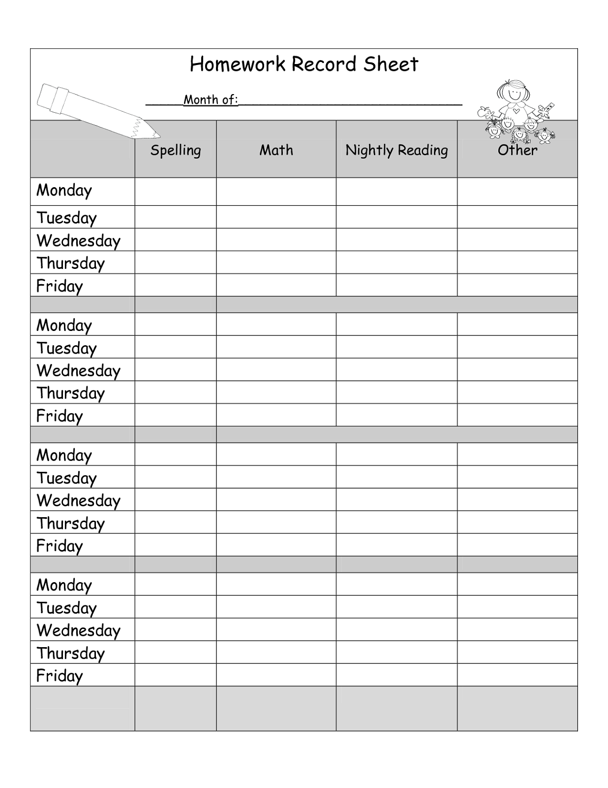 Printable Homework Sheets Free For Students Learning Printable Printable Homework Sheets Free For Students Learning Printable