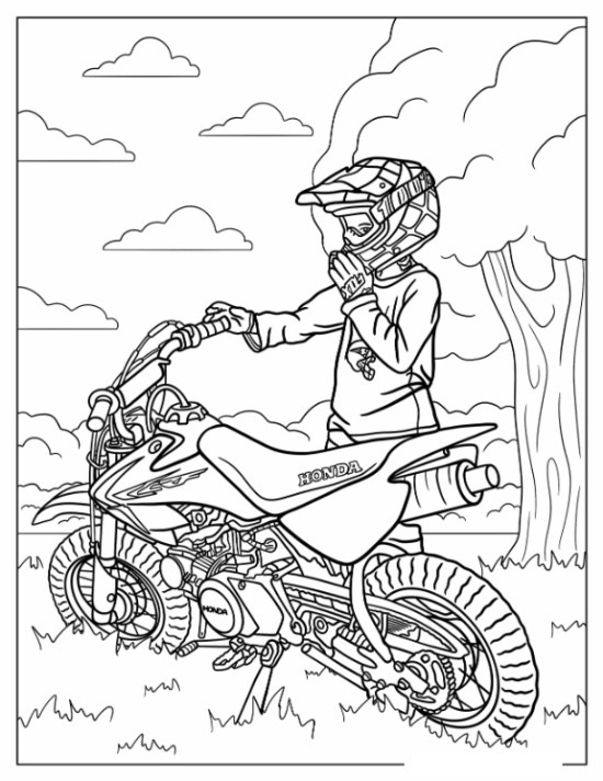Printable Ktm Dirt Bike Coloring Pages Coloring Book 