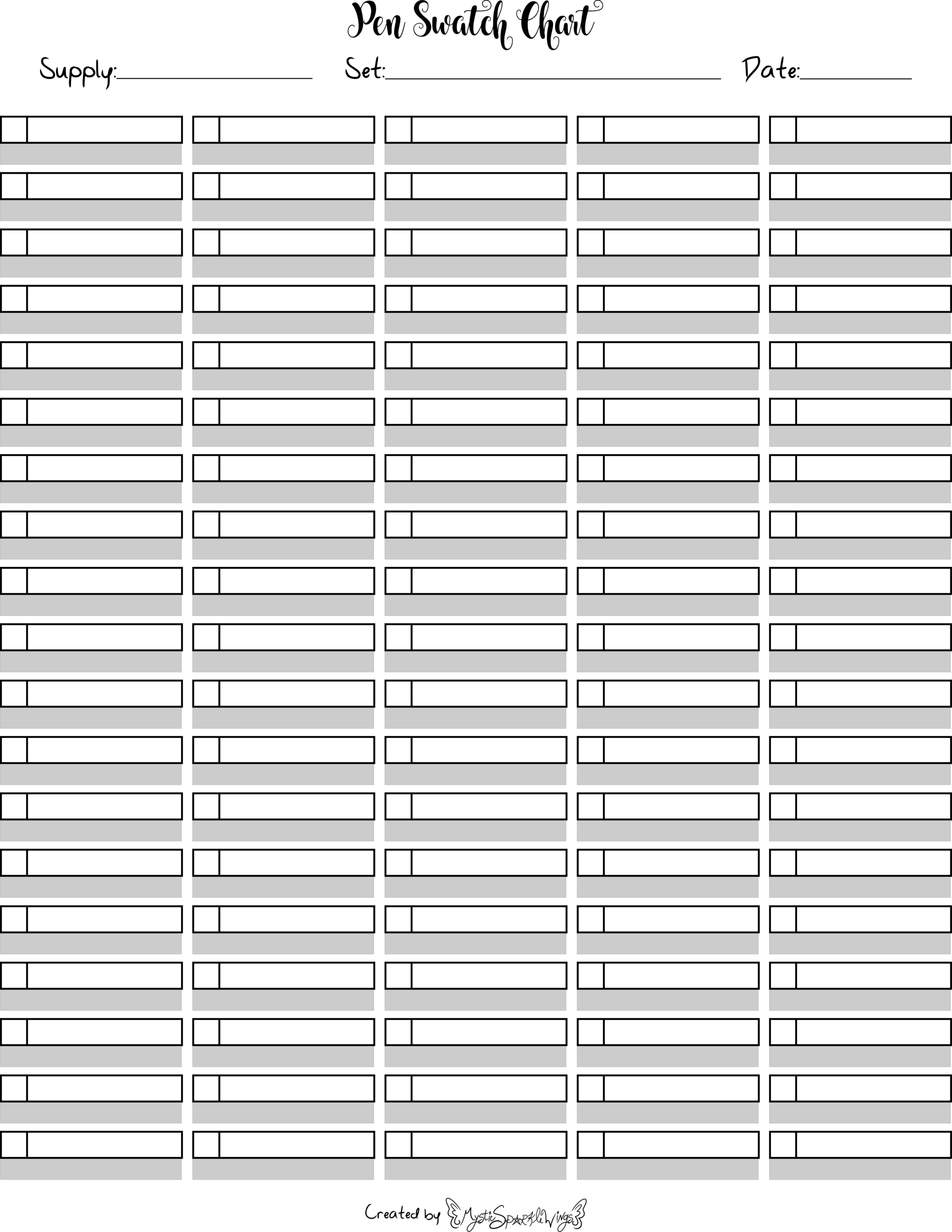 Printable Marker Swatch Template Printable Word Searches