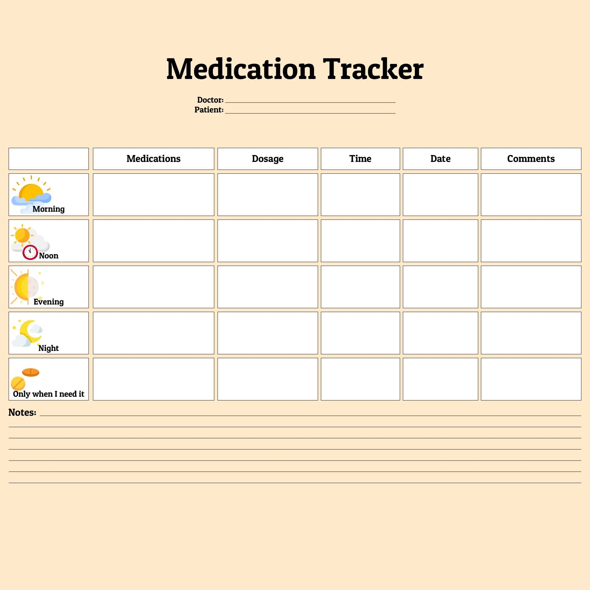 Printable Medication Log Sheet Pdf Printable Form Templates And Letter 