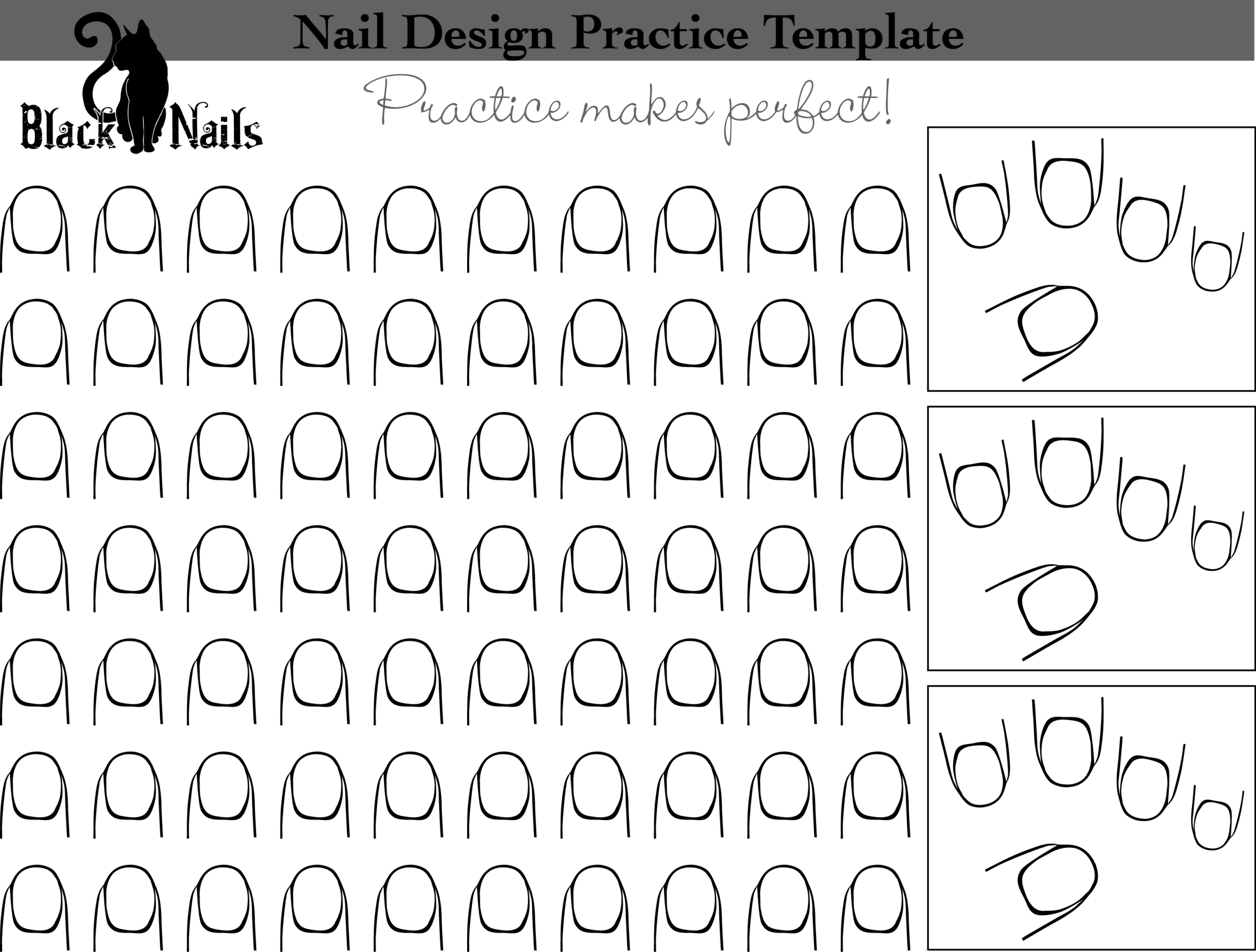 Printable Nail Art Practice Sheet Pdf Printable Word Searches