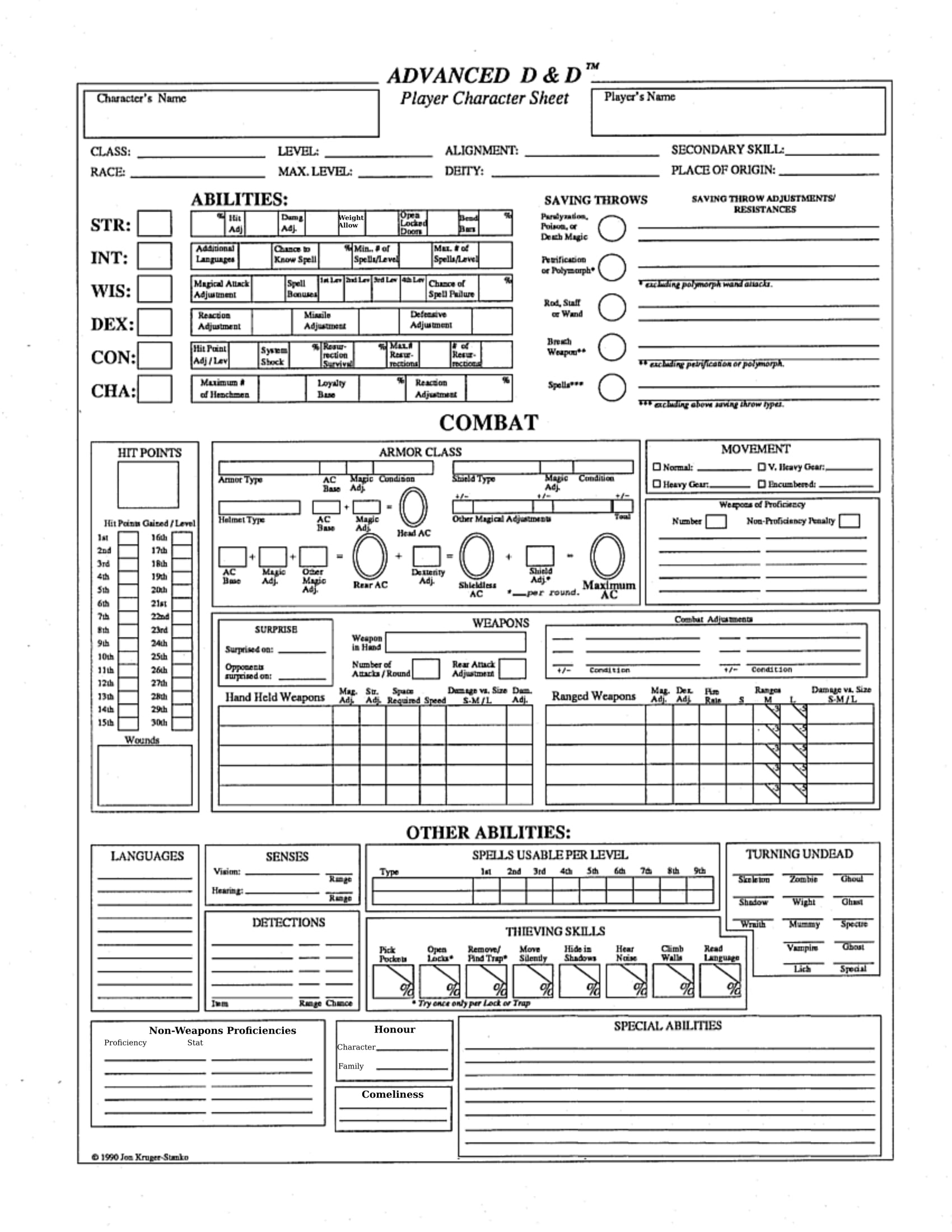 Printable Pdf Dnd Character Sheet Printable World Holiday Porn Sex 