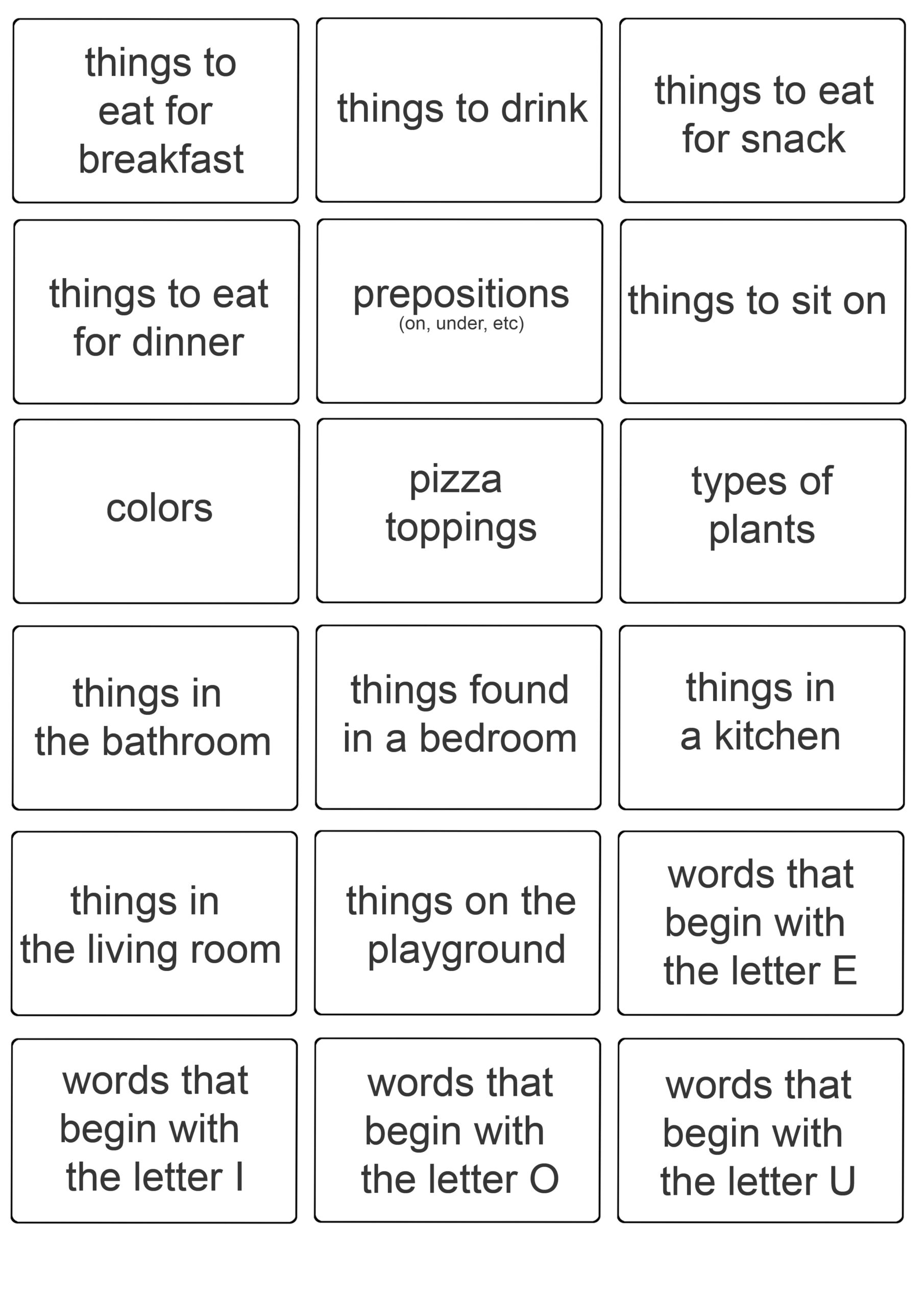 Printable Pictionary Printable Word Searches