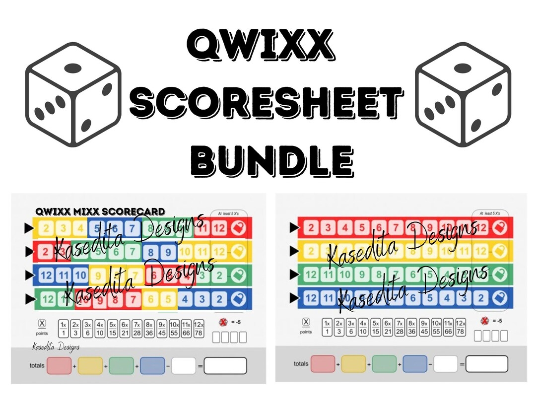 Printable Qwixx Score Sheets