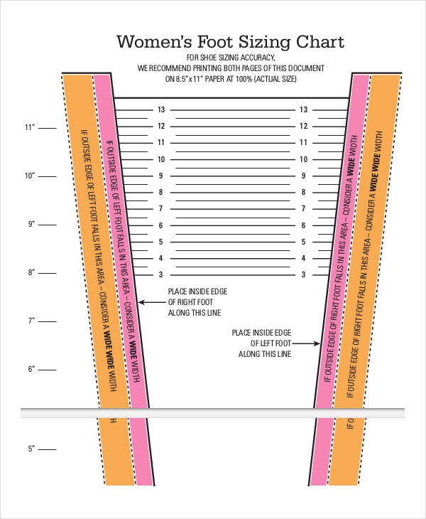 Printable Shoe Size Chart 21 PDF Documents Download