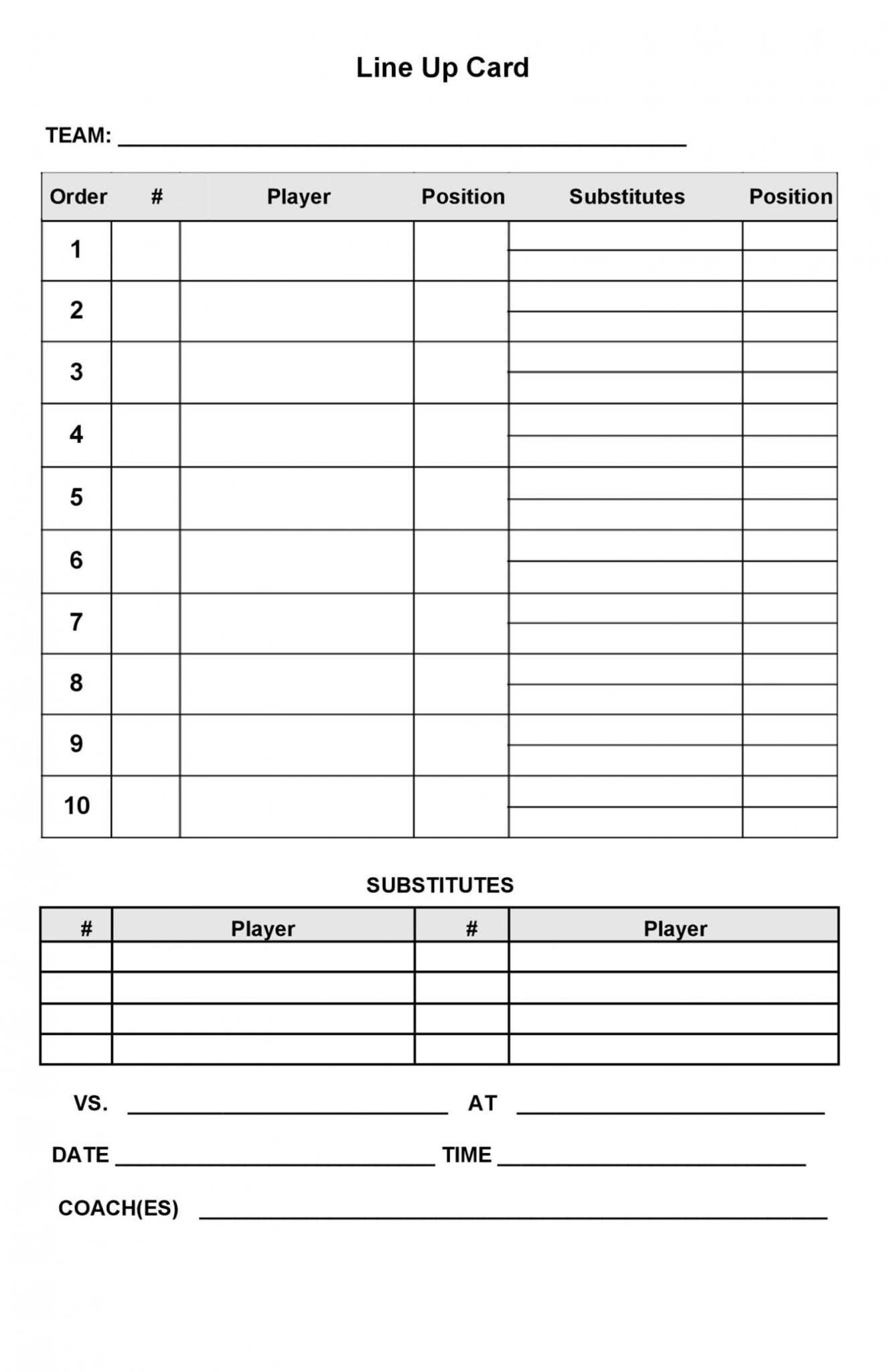 Printable Softball Lineup And Position Sheets Printable Word Searches