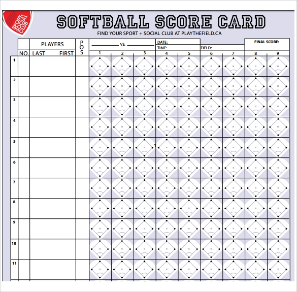 Printable Softball Score Sheet Template Printable Templates