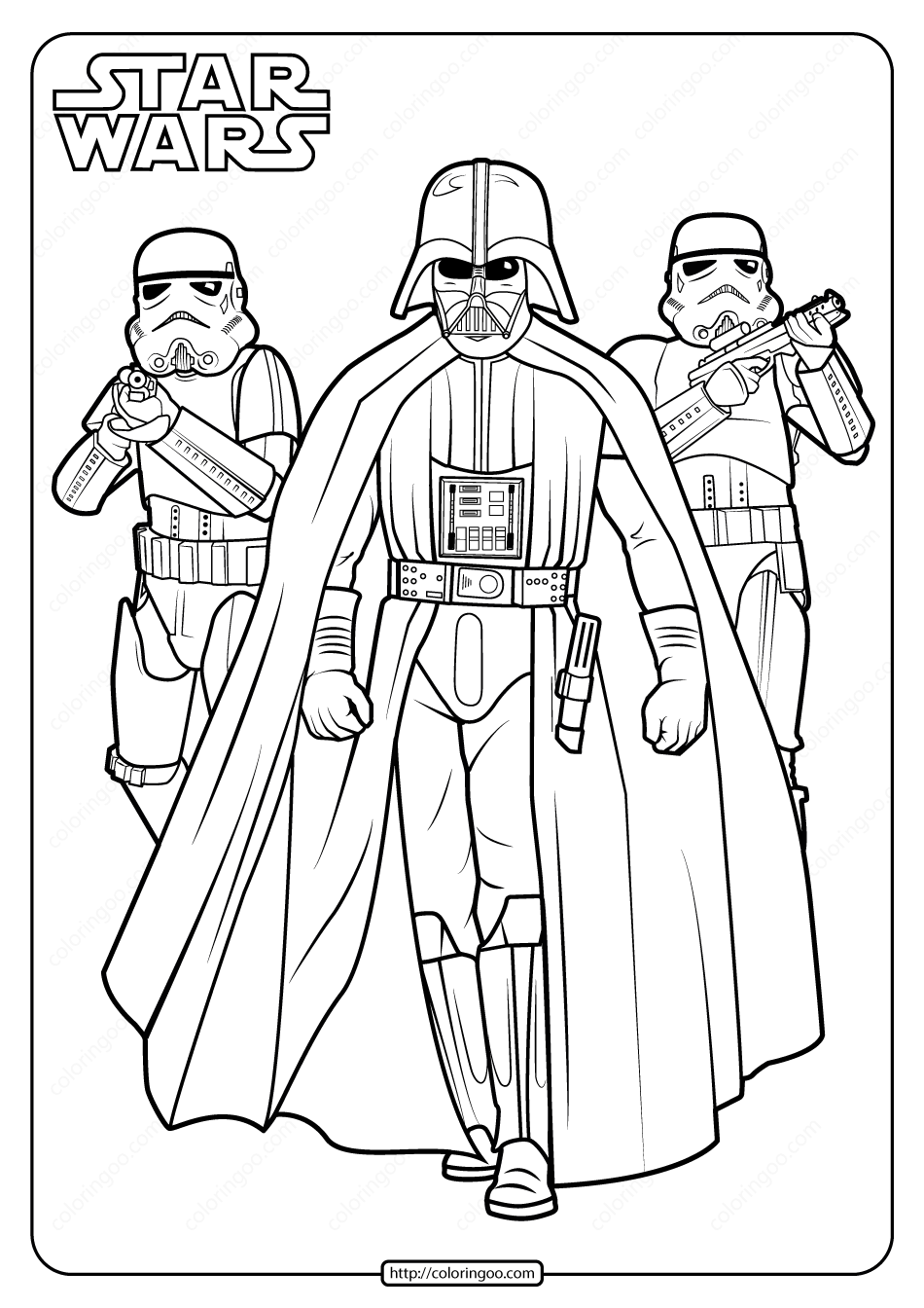 Printable Star Wars Darth Vader Coloring Pages Bilarasa