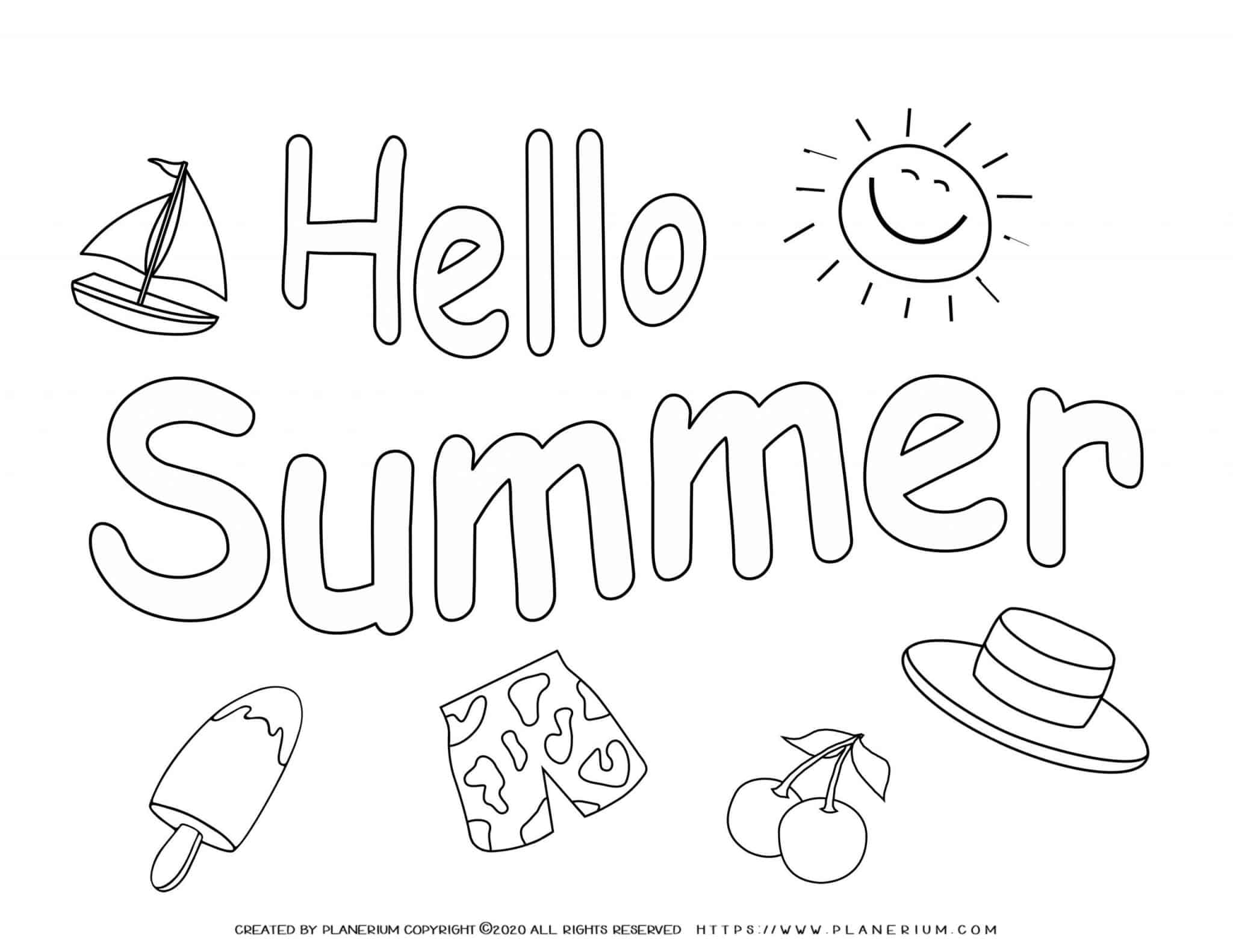 Printable Summer Coloring Sheets
