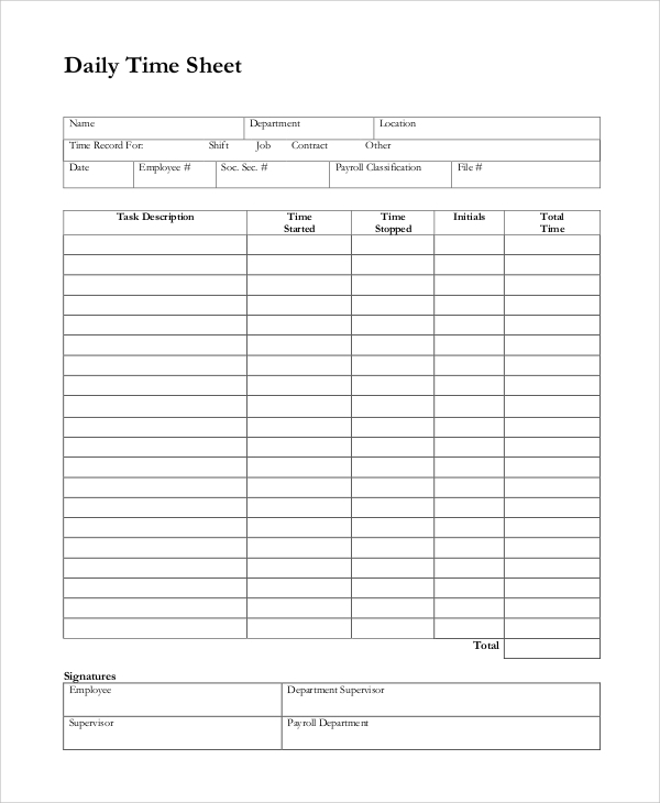 Printable Time Sheets Forms Printable Forms Free Online