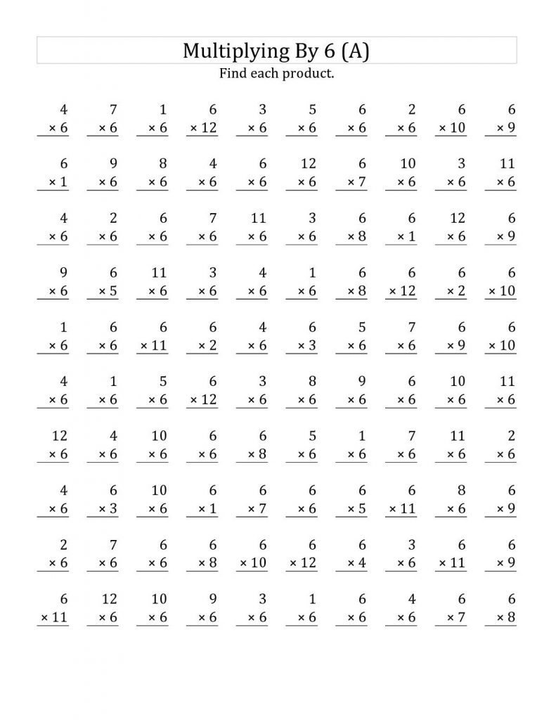 Printable Times Table Practice Sheets