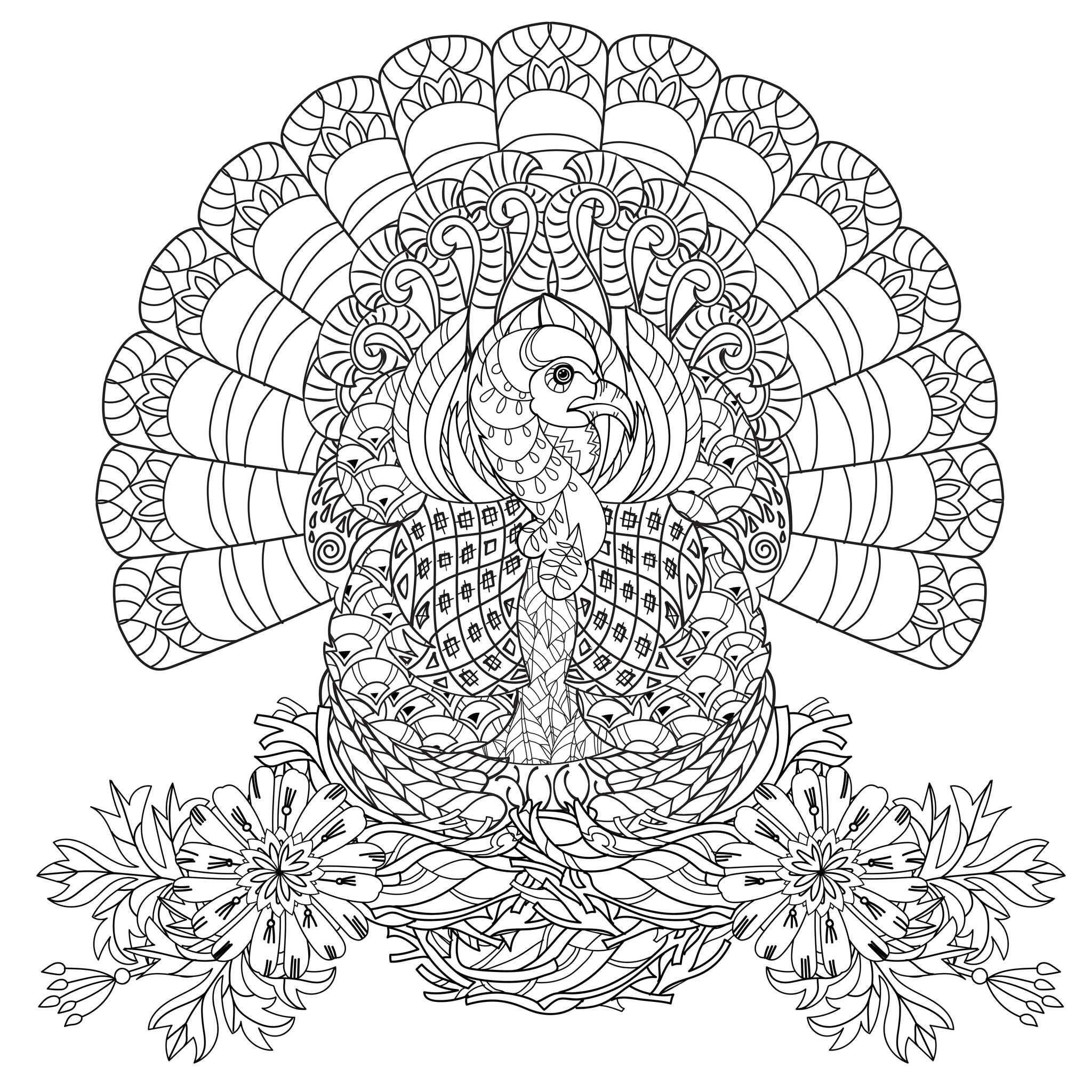 Printable Turkey Coloring Pages Queststarter
