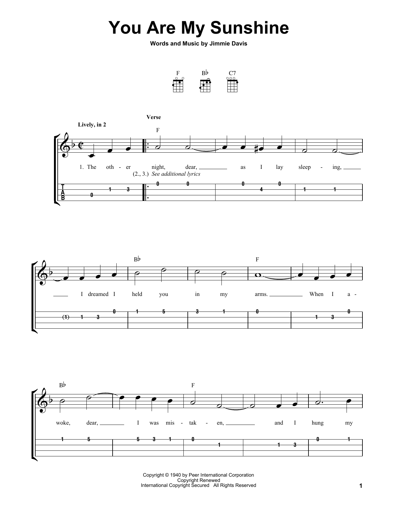 Printable Ukulele Chord Sheet
