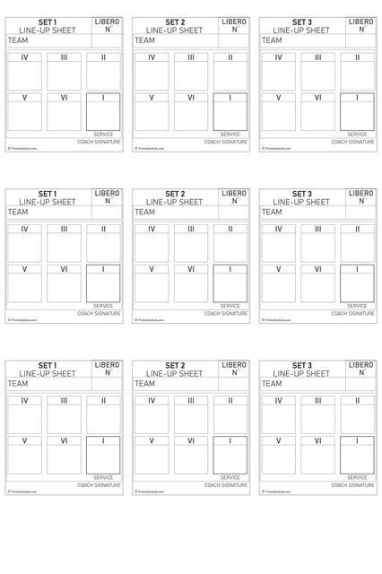 Printable Volleyball Lineup Sheet PDF