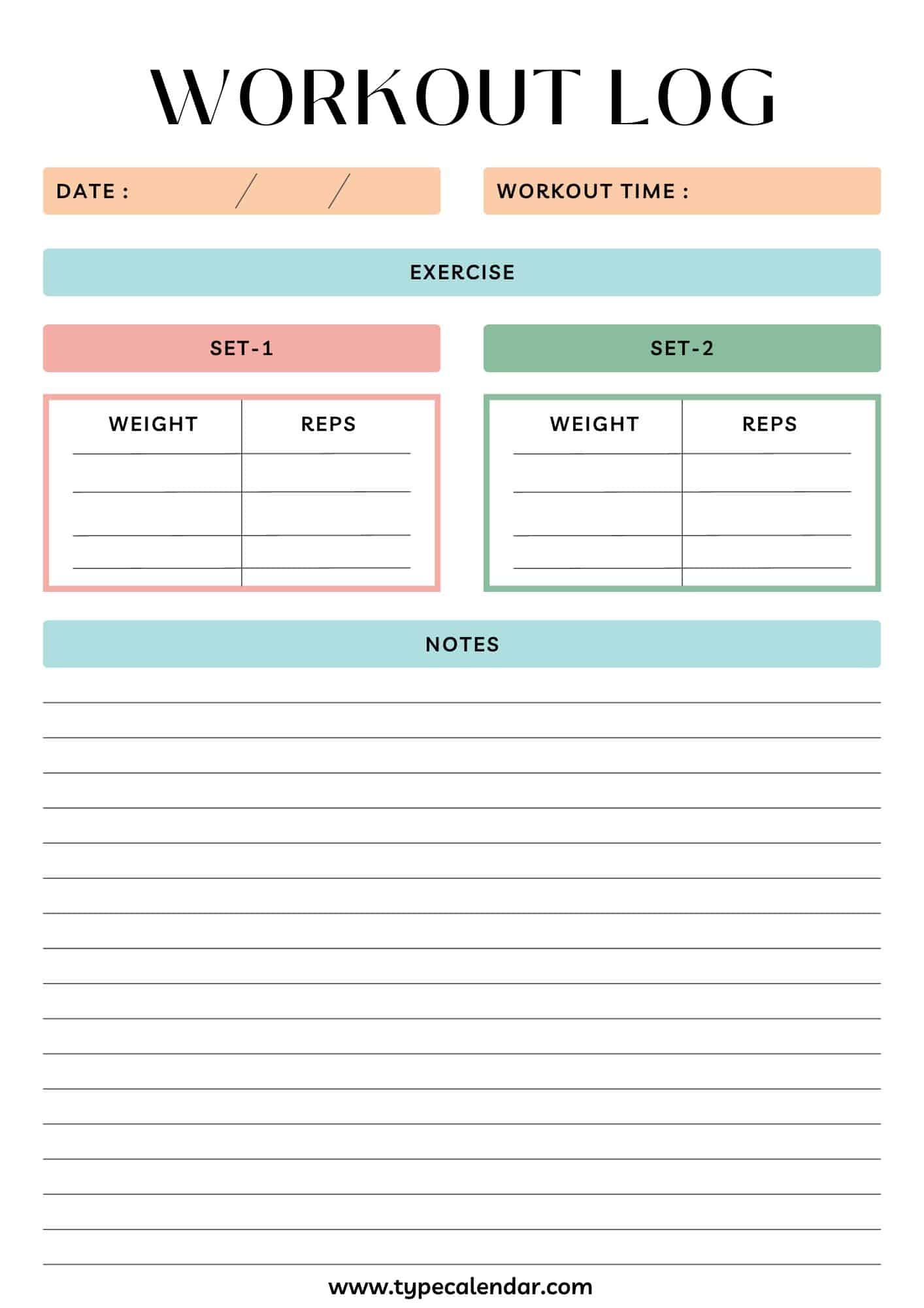 Printable Weight Lifting Workout Sheets Infoupdate