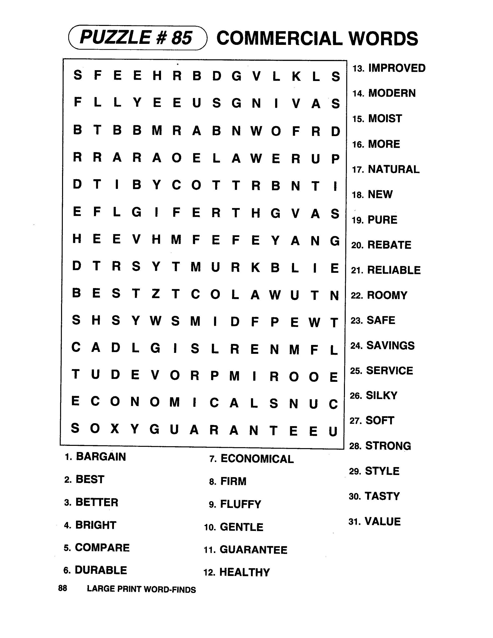 Printable Word Find Puzzles Printable Word Searches