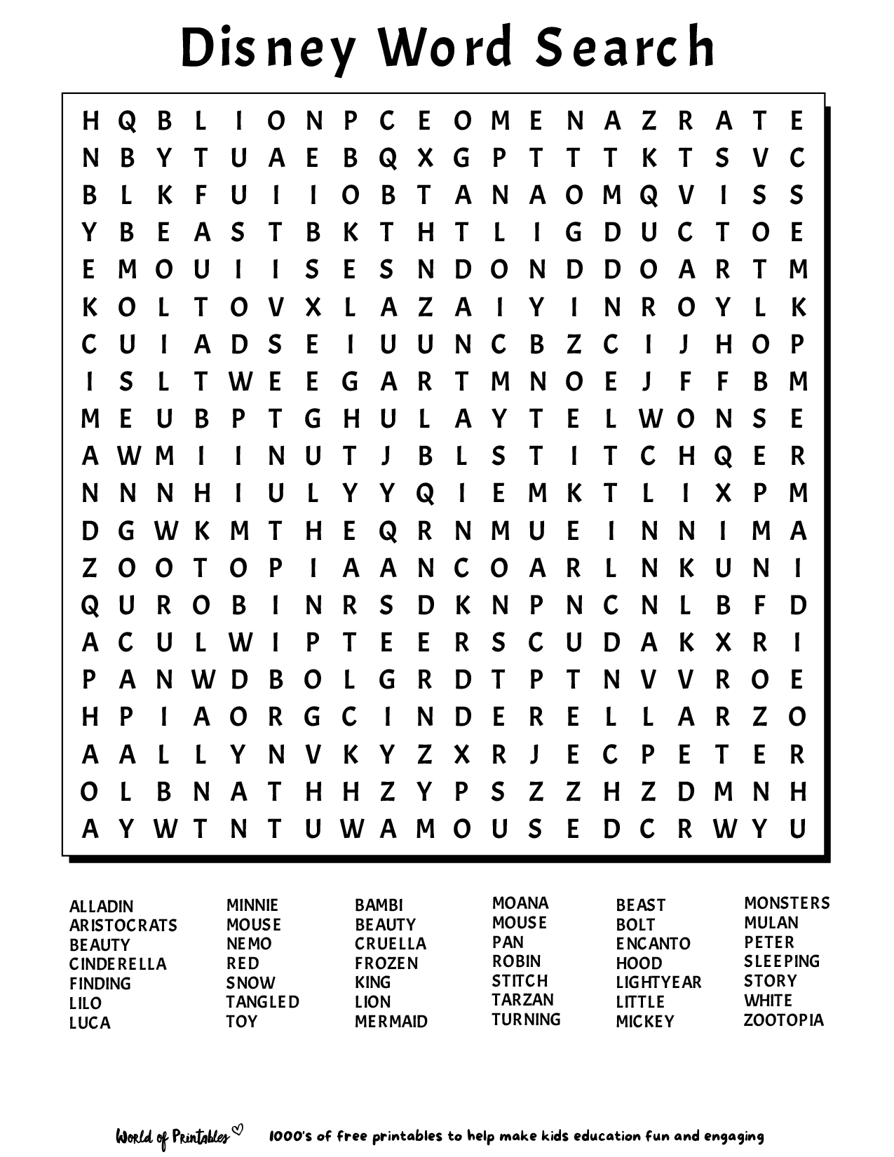 Printable Word Searches Adults Word Search Printable