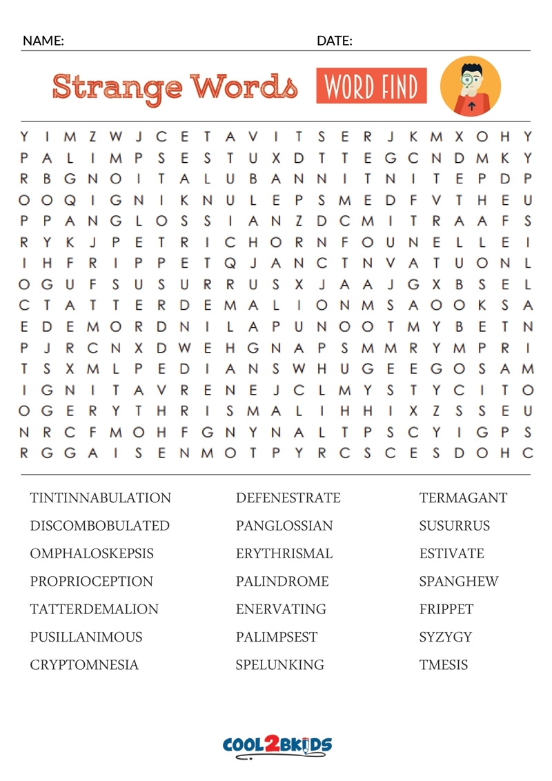Printable Word Searches Adults Word Search Printable
