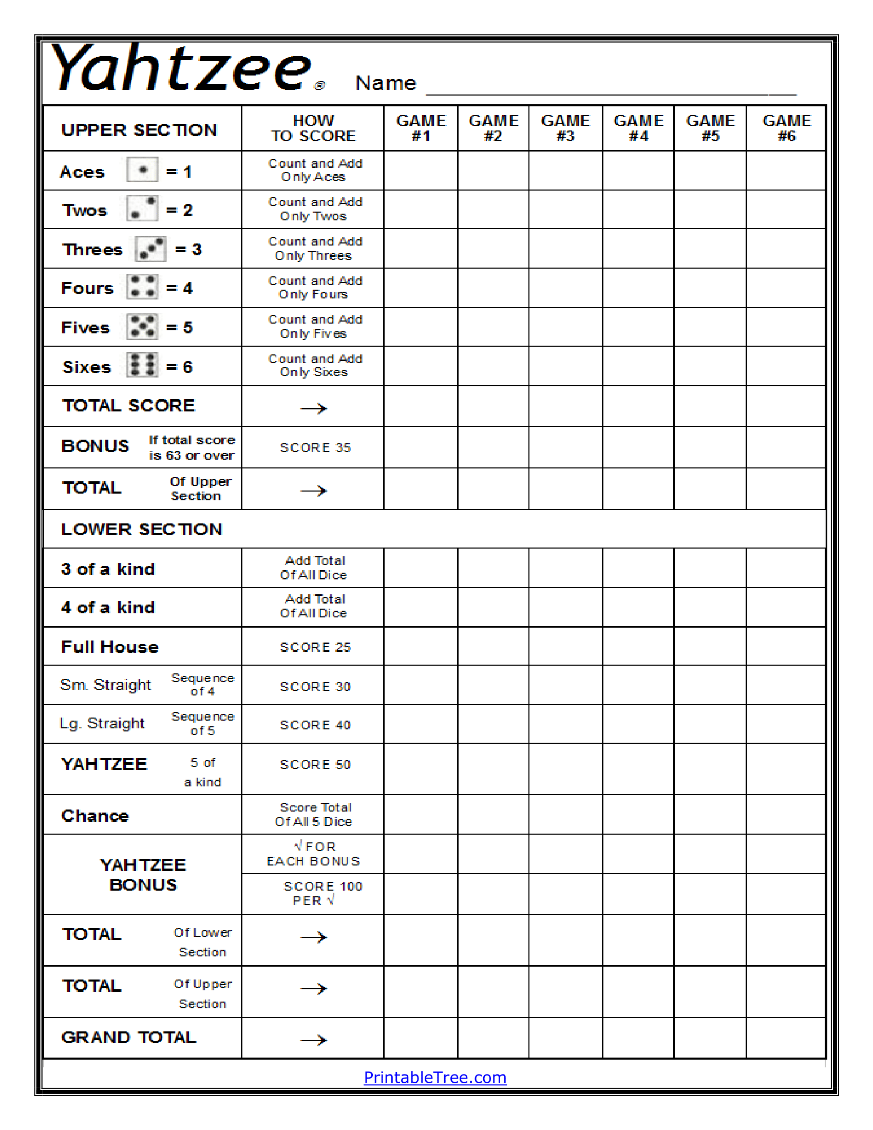 Printable Yahtzee Score Sheets Yahtzee Score Card Yah Vrogue co