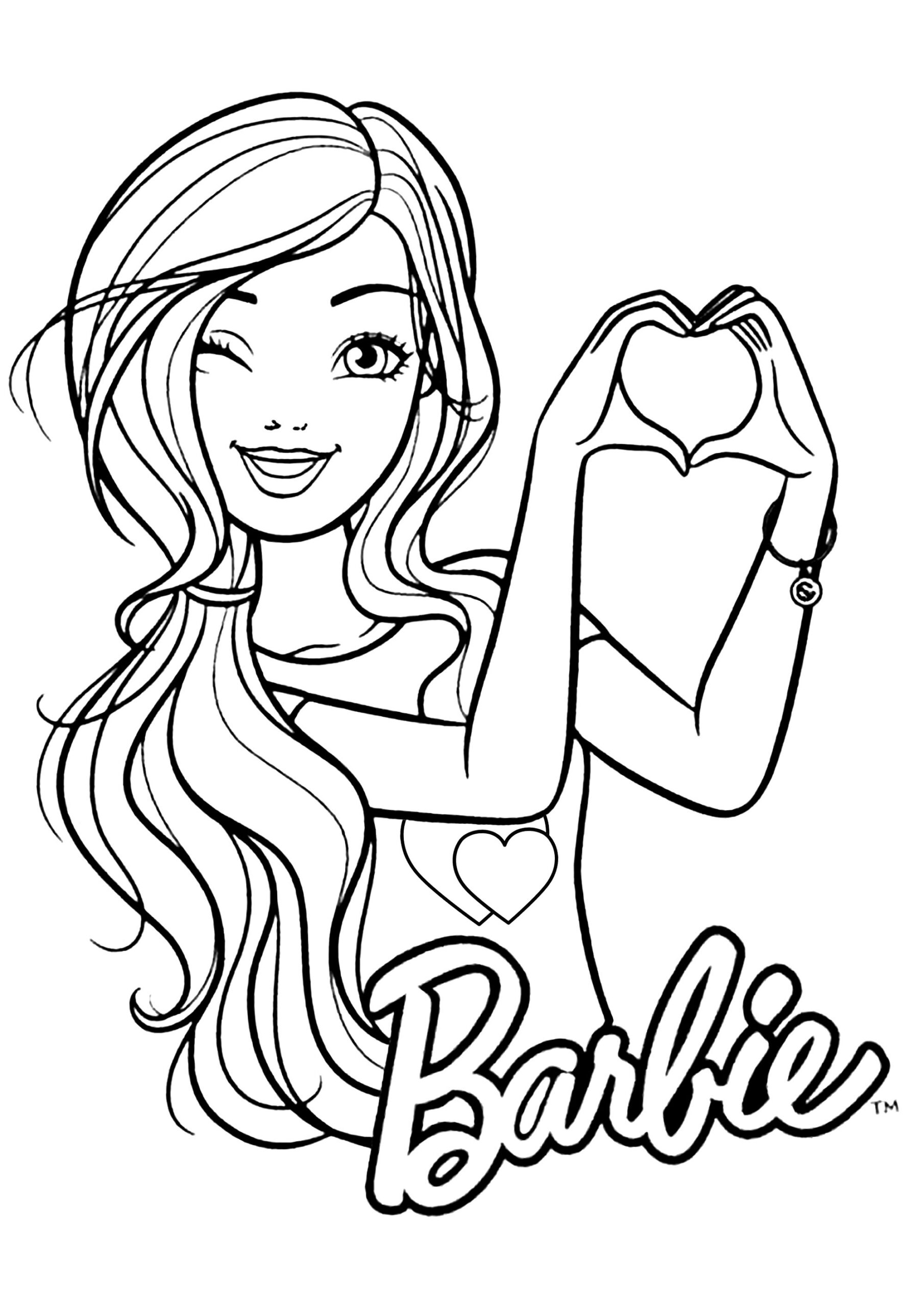 Simple Barbie Coloring Barbie Kids Coloring Pages 56 OFF