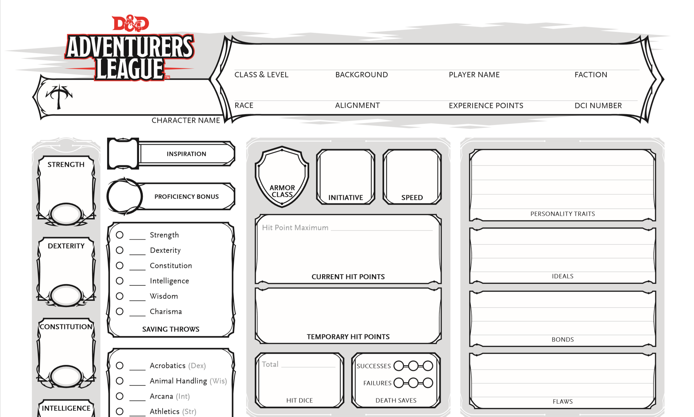 Simple Dungeons And Dragons Character Sheet DND 49 OFF