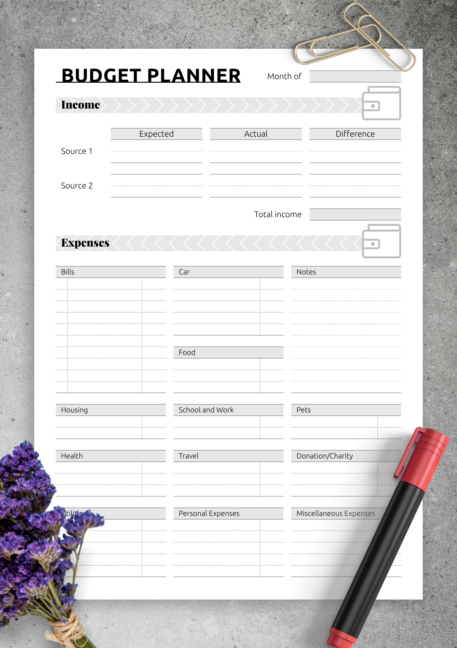Simple Printable Budget Form Printable Forms Free Online