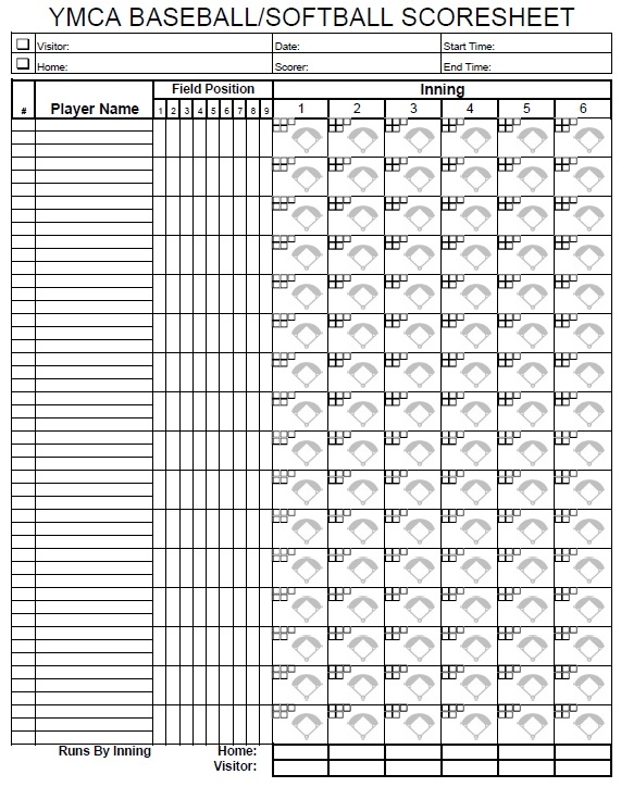 Simple Softball Score Sheet PDF 3 Printable Samples