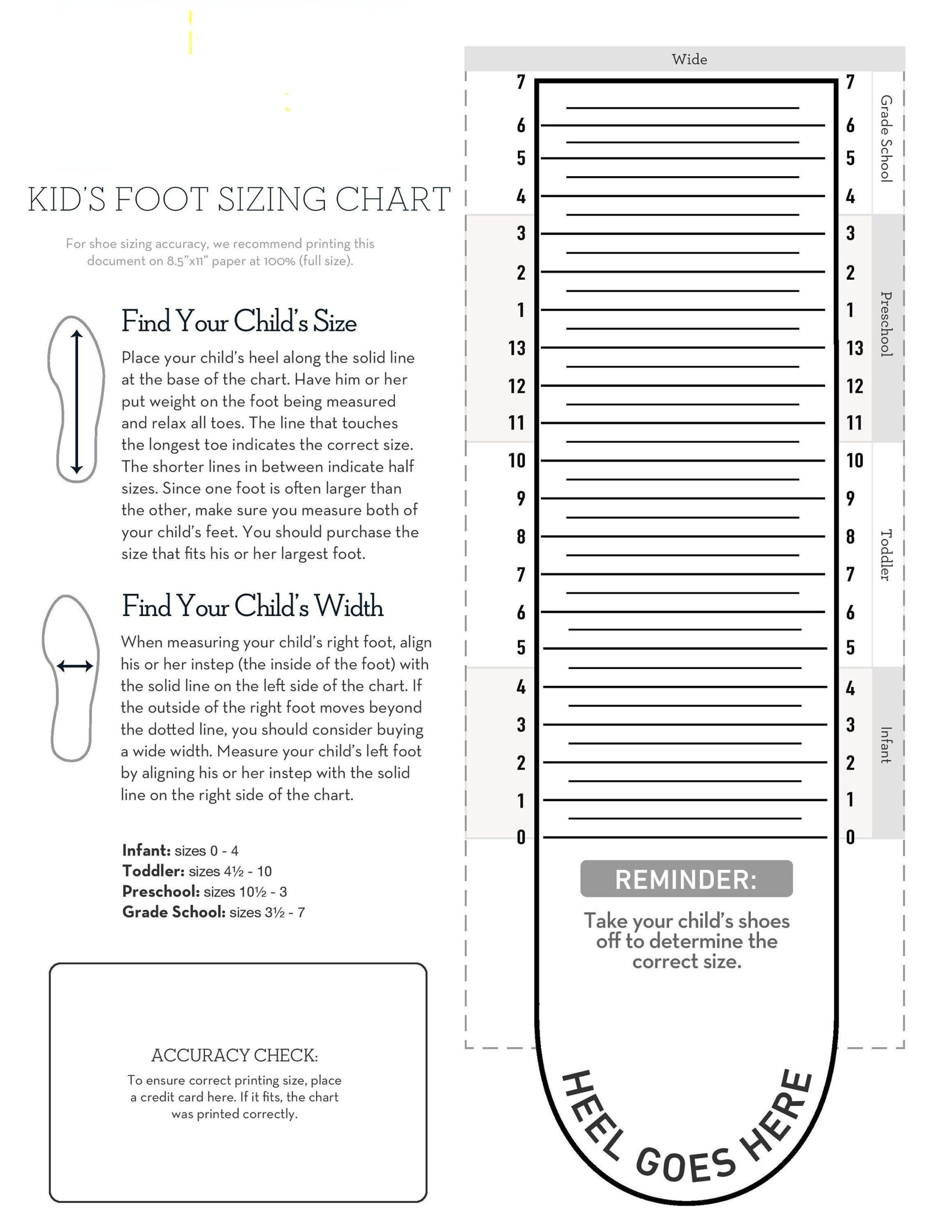Sizing Resources And Information DSW Worksheets Library