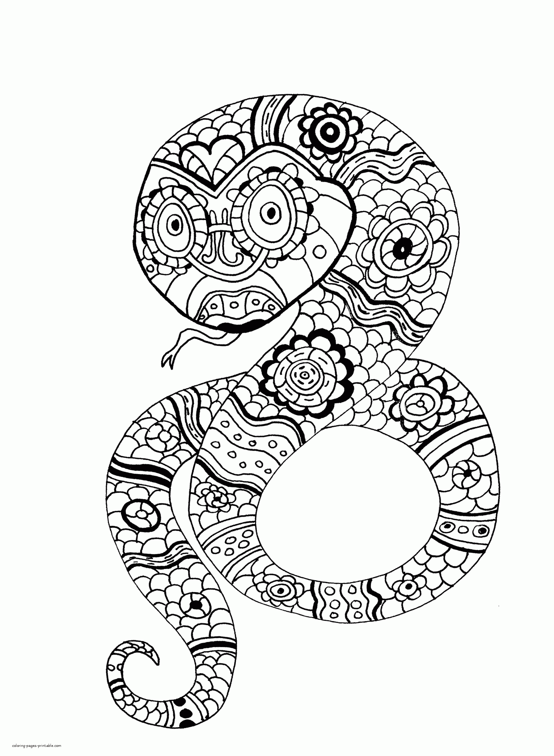 Snake Coloring Page For Adults COLORING PAGES PRINTABLE COM