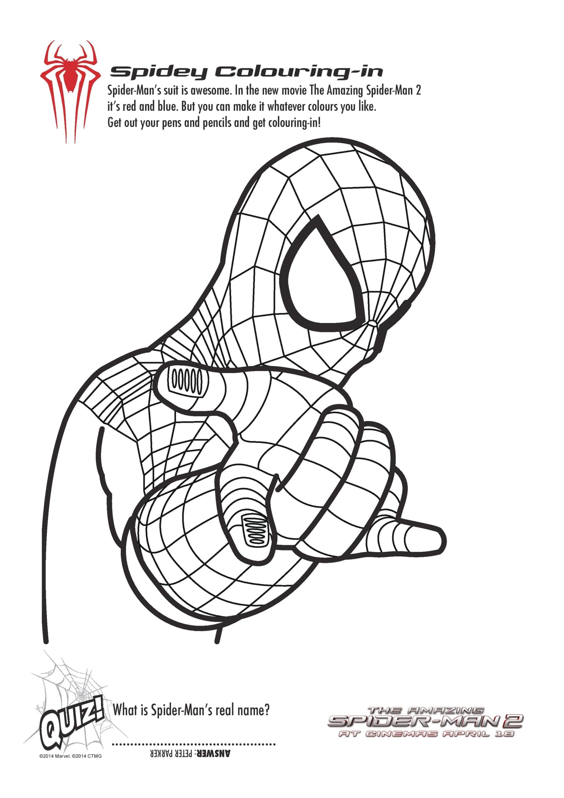 Spider Man Coloring Sheets Printable