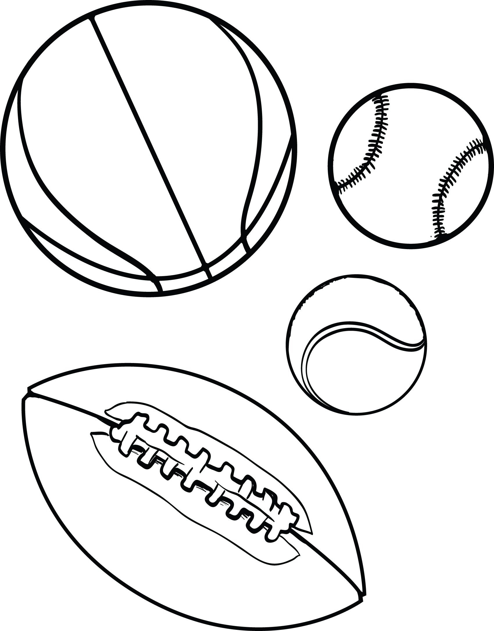 Sports Balls Coloring Pages Free Printable Templates