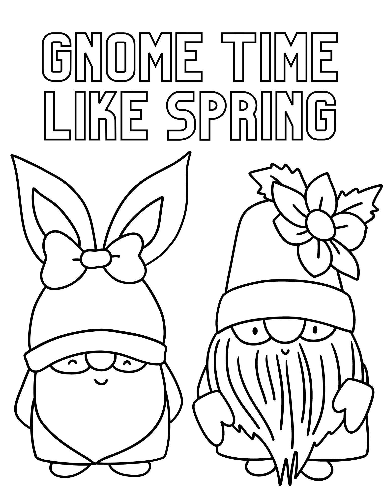 Spring Gnomes Coloring Pages Two Kids And A Coupon