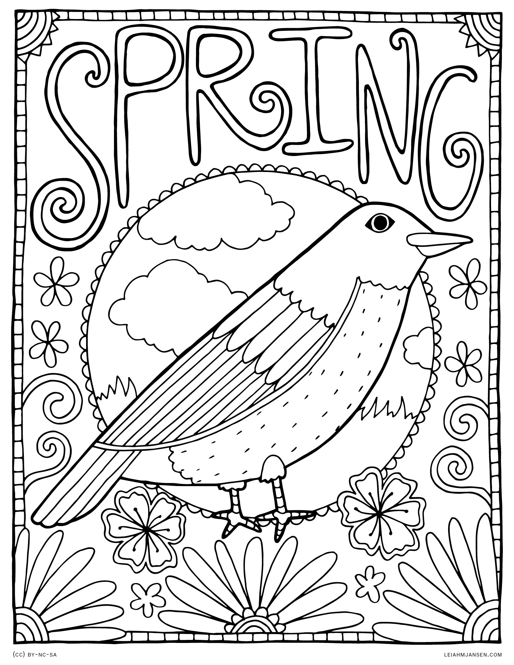 Spring Printable Coloring Sheets