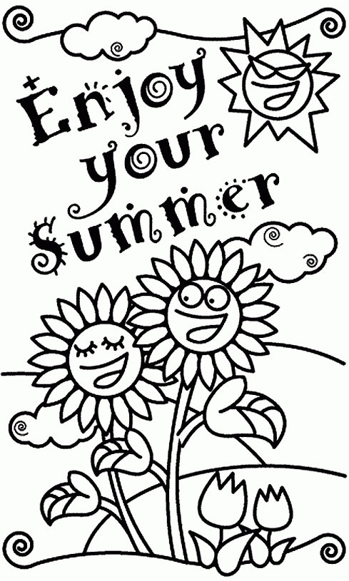 Summer Printable Coloring Sheets