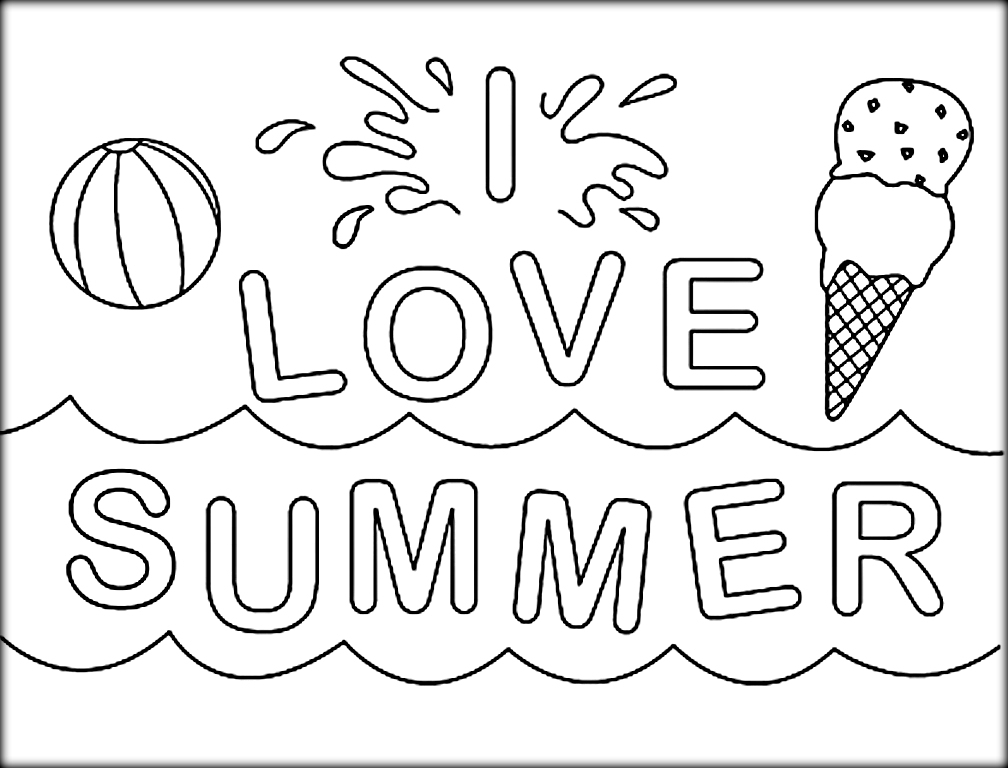 Summer Printable Coloring Sheets