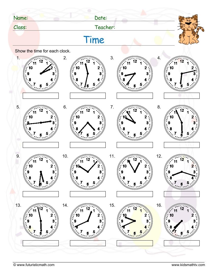 Telling Time Worksheets Pdf