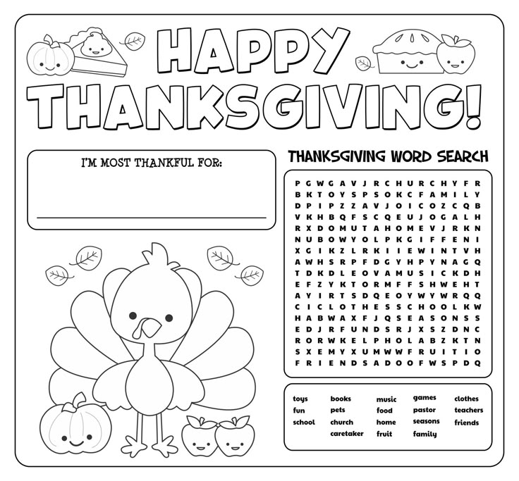 Thanksgiving Activity Sheet 12 Free PDF Printables Printablee