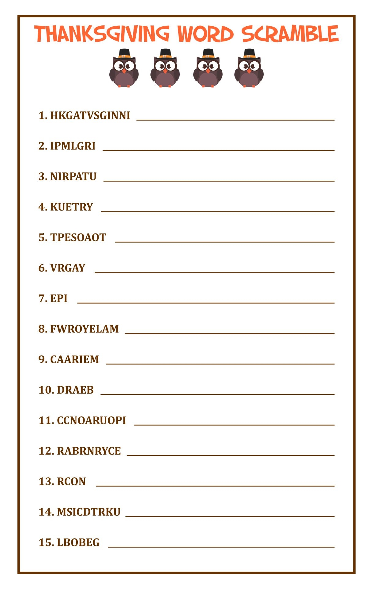 Thanksgiving Activity Sheets Free Printable Printable Free Templates